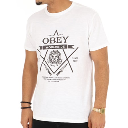 Obey - Tee Shirt Last Gang Blanc