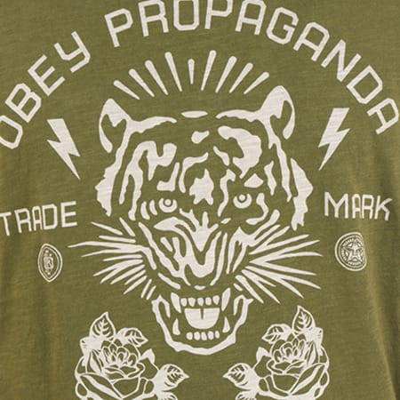 Obey - Tee Shirt Kiss Me Deadly Tiger Vert Kaki
