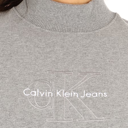 Calvin Klein - Sweat Crewneck Femme Hazel 6410 Gris Chiné