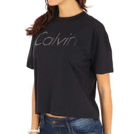 Calvin Klein - Tee Shirt Femme Crop Teco 6432 Noir