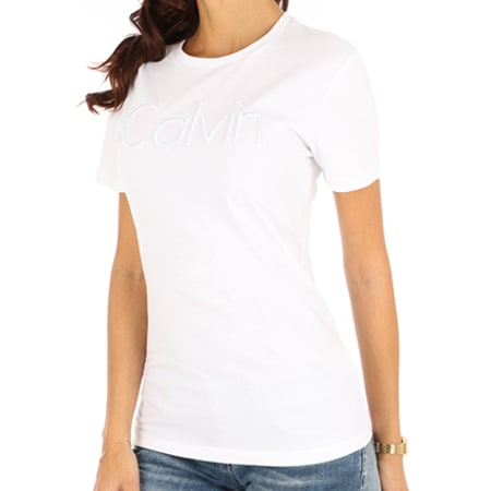 Calvin Klein - Tee Shirt Femme Tanya 6587 Blanc
