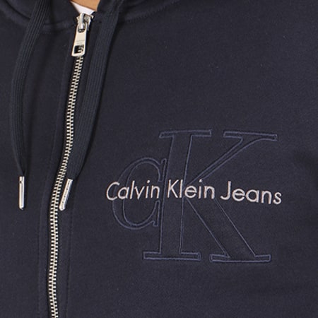 Calvin Klein - Sweat Zippé Capuche Hasto 2 6408 Bleu Marine