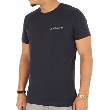 Calvin Klein - Tee Shirt Typoko Bleu Marine