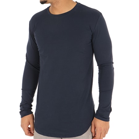 Frilivin - Tee Shirt Manches Longues Oversize 2091 Bleu Marine