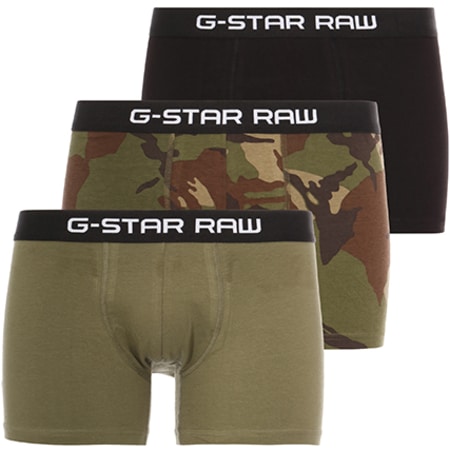 G-Star - Lot De 3 Boxers D07886-8526 Noir Vert Kaki Camouflage