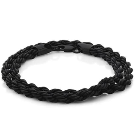 Chained And Able - Bracelet Double Wrap Rope Chain BC16051 Noir 