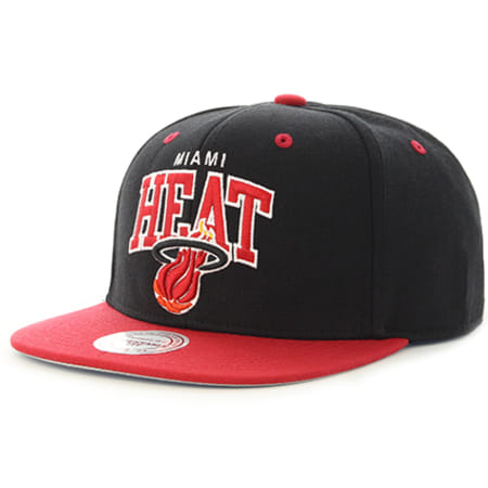 Mitchell and Ness - Casquette 2 Tone Team Arch Miami Heat NBA Noir Rouge