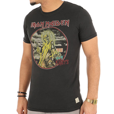 Jack And Jones - Tee Shirt Rock Music Iron Maiden Gris Anthracite