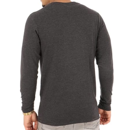Jack And Jones - Tee Shirt Manches Longues Rio Gris Anthracite