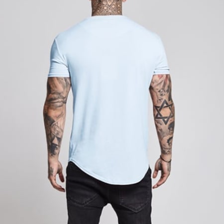 SikSilk - Tee Shirt Oversize Gym Bleu Clair