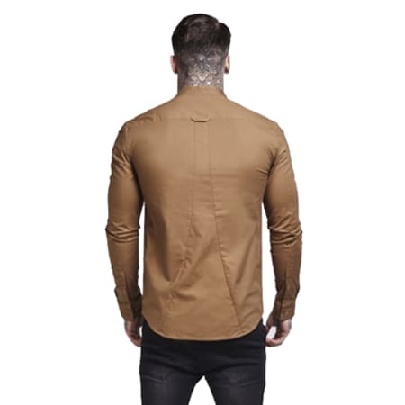 SikSilk - Chemise Manches Longues Oxford Stretch Camel