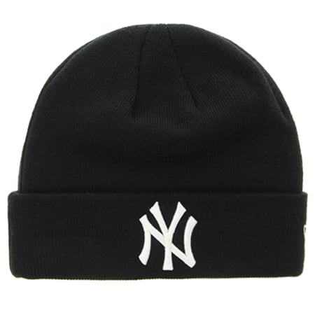New Era - Bonnet Essential Cuff New York Yankees Noir Blanc 