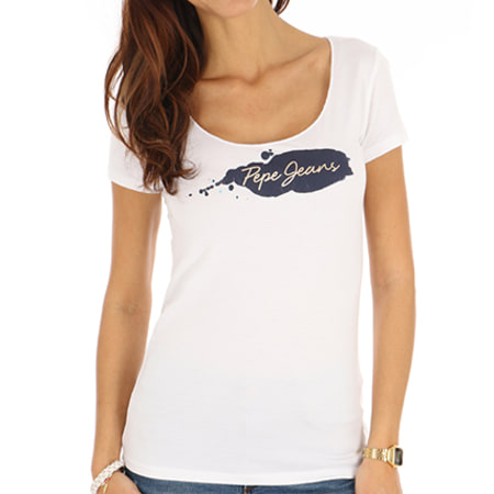 Pepe Jeans - Tee Shirt Femme Violeta Blanc 