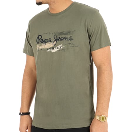 Pepe Jeans - Tee Shirt Abad Vert Kaki