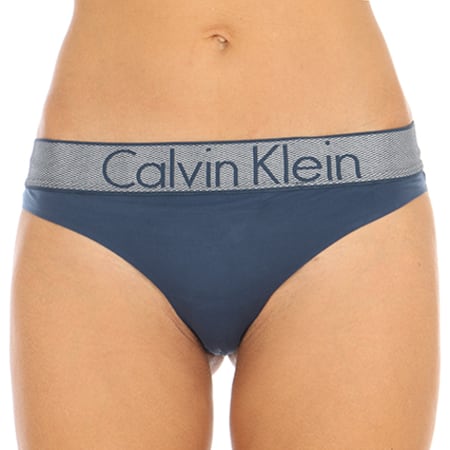 Calvin Klein - String Femme Thong Bleu Marine