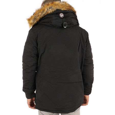 Geographical Norway - Parka Fourrure Poche Bomber Barely Noir 