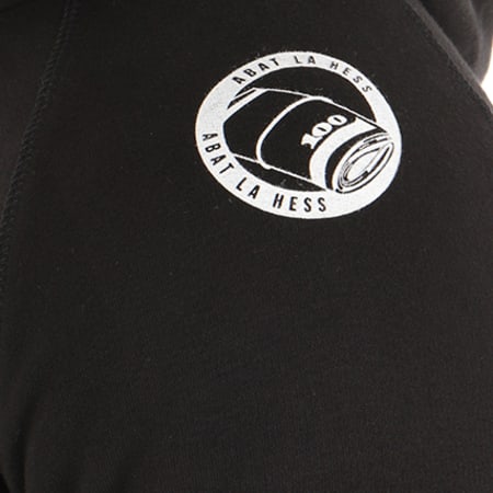 OhMonDieuSalva - Sweat Capuche Abat La Hess Logo Noir Blanc