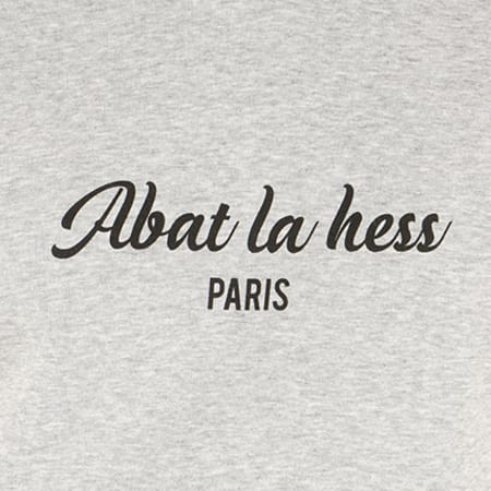 OhMonDieuSalva - Sweat Capuche Abat La Hess Logo Gris Chiné