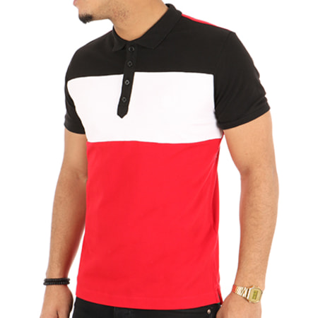 Diesel - Polo Manches Courtes Day 00S8V0-00MXZ Rouge Noir Blanc