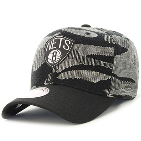 Mitchell and Ness - Casquette INTL069 NBA Brooklyn Nets Gris Noir Camouflage