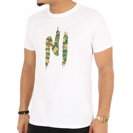 NI by Ninho - Tee Shirt Retiens Blanc Camouflage