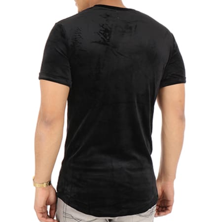 Sixth June - Tee Shirt Oversize Velours Avec Bande M2940VTS Noir