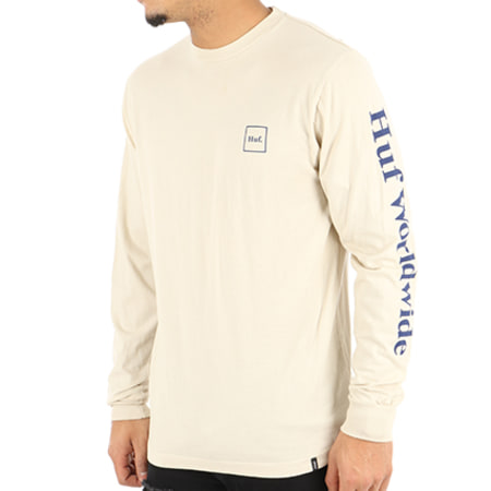 HUF - Tee Shirt Manches Longues Oversize Domestic Ecru