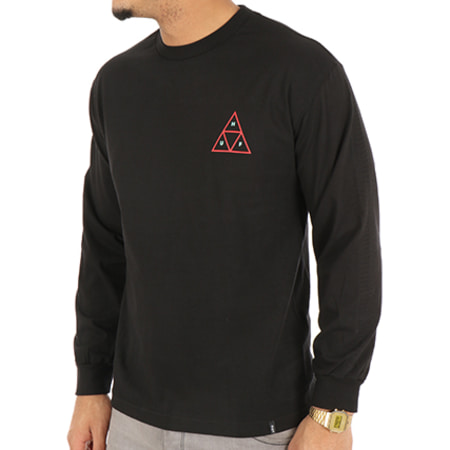 HUF - Tee Shirt Manches Longues Triple Triangle Noir