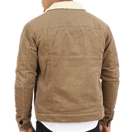 Only And Sons - Veste Col Mouton Velours Frederic Corduroy Beige