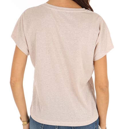 Only - Tee Shirt Crop Femme Silvery Disco Rose