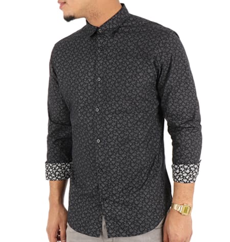 Selected - Chemise Manches Longues Doneed Noir Floral 
