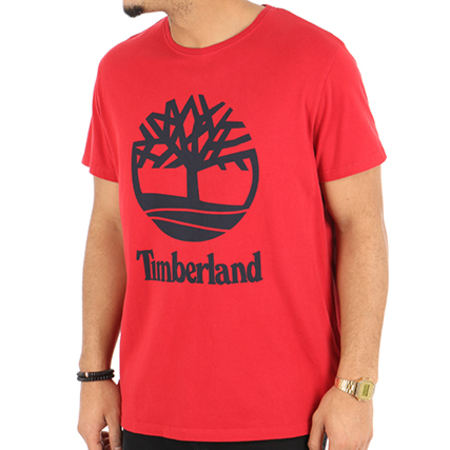 Timberland - Tee Shirt Linear Stacked Rouge