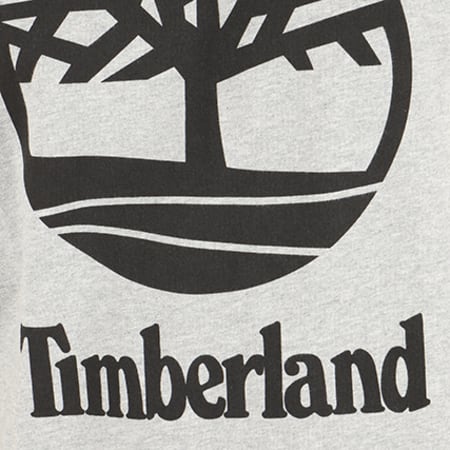 Timberland - Tee Shirt Linear Stacked Gris Chiné