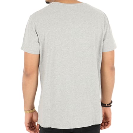 Timberland - Tee Shirt Linear Stacked Gris Chiné