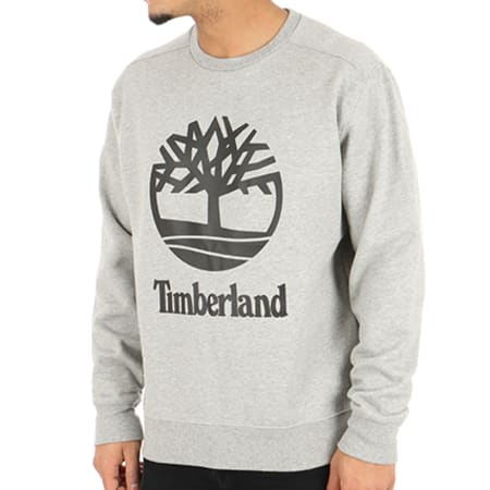 Timberland - Sweat Crewneck Stacked Logo Gris Chiné