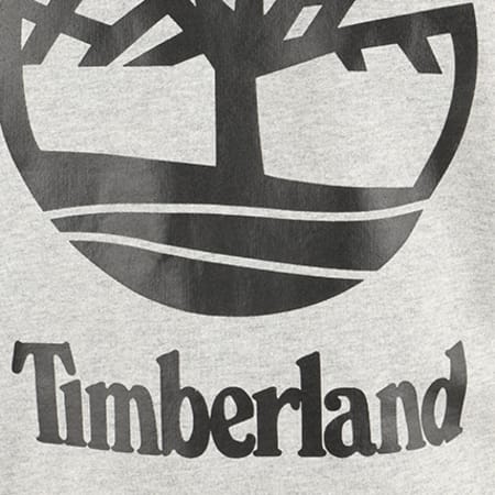Timberland - Sweat Capuche Stacked Logo Gris Chiné