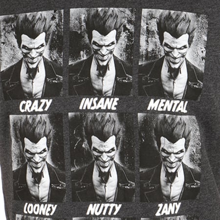 DC Comics - Tee Shirt Joker Emotion Gris Anthracite