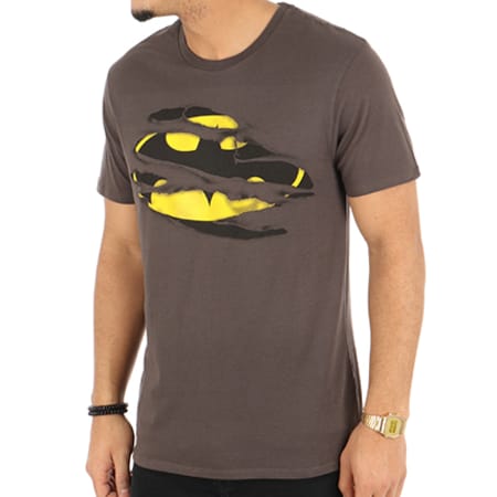 Batman - Tee Shirt Tron Logo Gris Anthracite