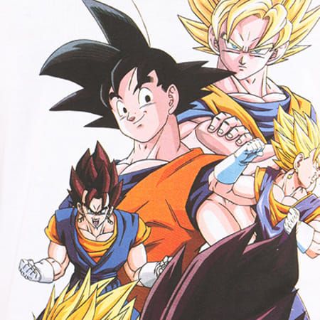 Dragon Ball Z - Tee Shirt Goku And Vegeta Transformation Blanc 