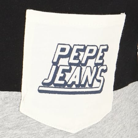 Pepe Jeans - Tee Shirt Poche Enfant Jaime Noir Gris Chiné