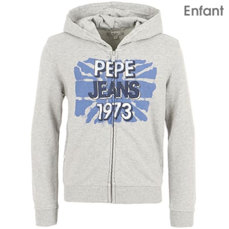 Pepe Jeans Sweat Zippe Capuche Enfant Sinael Gris Chine Ryses