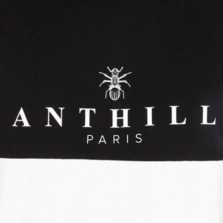 Anthill - Tee Shirt Manches Longues Half Noir Blanc