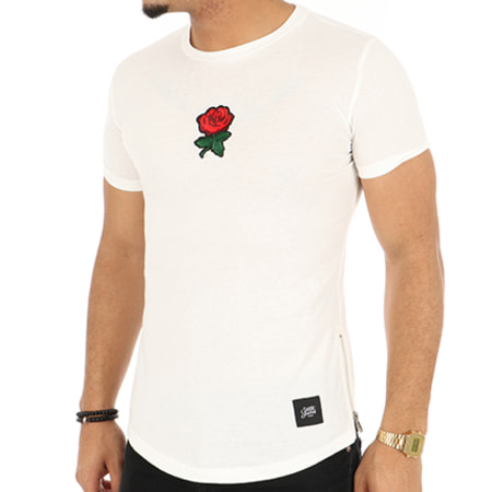 Sixth June - Tee Shirt Oversize Avec Zips M3104CTS Blanc Floral