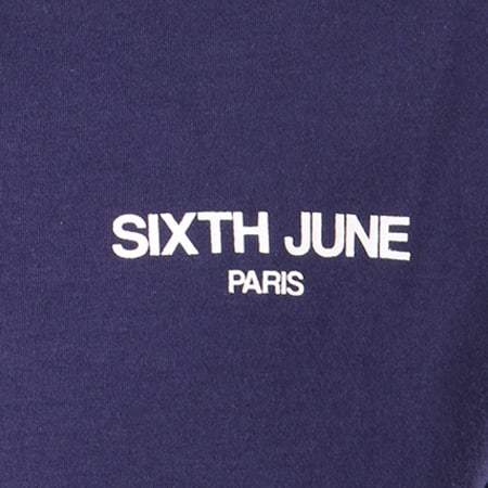 Sixth June - Veste Zippée Avec Bande M3100VJA Bleu Marine Blanc