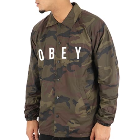 Obey - Coupe Vent Anyway Vert Kaki Camouflage