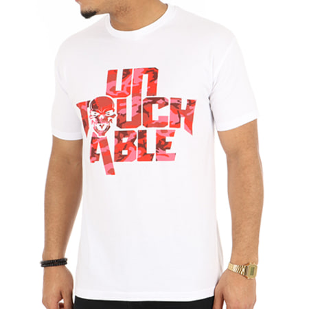Untouchable - Tee Shirt Camo Blanc Camouflage Rouge