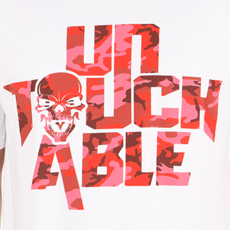 Untouchable - Tee Shirt Camo Blanc Camouflage Rouge