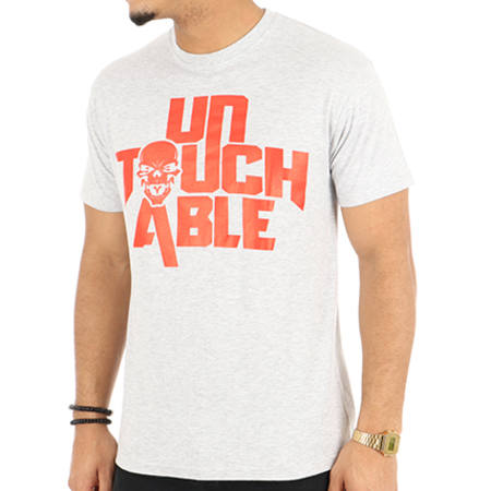 Untouchable - Tee Shirt UTC Gris Chiné Rouge