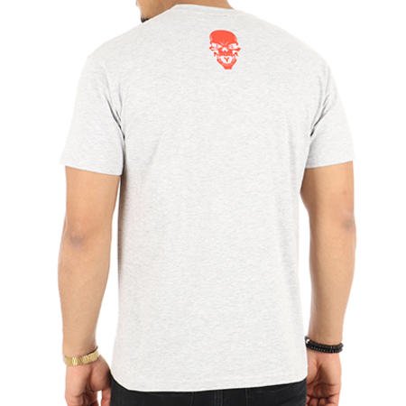Untouchable - Tee Shirt UTC Gris Chiné Rouge
