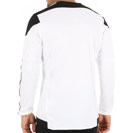 Adidas Performance - Tee Shirt De Sport Manches Longues Striped 15 Jersey M62778 Blanc Noir 